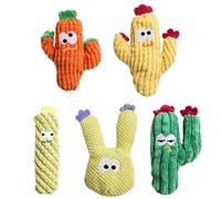 Saterkali Plush Cactus Cat Toy Filled With Natural Catnip Cute Stuffed Kitten Teething Chew Entertainment for Indoor Cats Green Orange Yellow multicolor