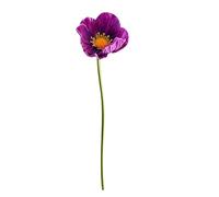 Saterkali Single Stem Artificial Flower Real Touch PU Material with Wrinkled Petals & 3D Stamens Elegant Floral Stem for Wedding Party Restaurant Home Table Centerpiece Decoration Purplish Red
