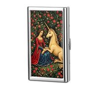 Saterkali Slim Metal Card Holder for Men, Ultra-Thin Stainless Steel Wallet with Patterned Finish, Durable Minimalist Card Case for Credit Cards Business Cards & Cash, Easy Buckle Design J