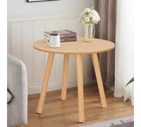 Saterkali Small Dining Table,Modern Round Kitchen Table,Household Small Apartments Dining Table,Simple Nordic Style Wooden Color with Smooth Surface, 4 Natural Beech Wood Legs Wooden Color