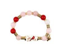 Saterkali Spring Nature Inspired Hummingbird Beaded Bracelet,Blessings Beaded Charm Bracelet with Bird & Butterfly Design, Elegant Spring Jewelry Gift for Mom, Sister, Friends A