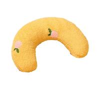 Saterkali U-Shaped Pillow For Pets, Fluffy Embroidered Flower Design Machine Washable Non-Shedding, High Resilience,for Home Style Cat Bed Neck Support Yellow