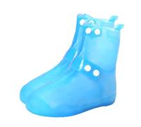 Saterkali Waterproof Shoe Covers, Silicone Non-Slip Deep Texture Sole Seamless No Glue Anti-Puncture, For Rainy Day Hiking Outdoor Travel Men Women Blue S
