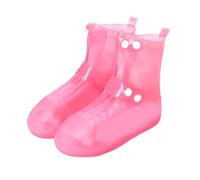 Saterkali Waterproof Shoe Covers, Silicone Non-Slip Deep Texture Sole Seamless No Glue Anti-Puncture, For Rainy Day Hiking Outdoor Travel Men Women Pink M