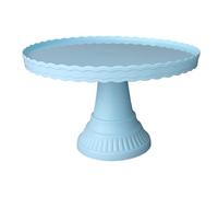 Saterkali Wave Design Dessert Display Plate, Stable Non Slip Plastic Reusable 32.5cm Diameter 20cm Height Round Corners Easy Clean, For Wedding Birthday Party Cupcake Cake Stand Table Holder Blue