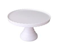 Saterkali Wave Design Dessert Display Plate, Stable Non Slip Plastic Reusable 32.5cm Diameter 20cm Height Round Corners Easy Clean, For Wedding Birthday Party Cupcake Cake Stand Table Holder White