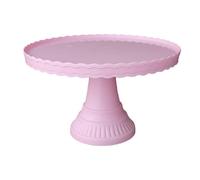 Saterkali Wave Design Dessert Display Plate, Stable Non Slip Plastic Reusable 32.5cm Diameter 20cm Height Round Corners Easy Clean, For Wedding Birthday Party Cupcake Cake Stand Table Holder Pink