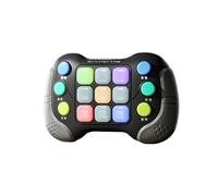 Saterkali Whack-a-mole Game Handheld with Ambient Lighting Fidget Toy Fast Push Music Electronic Brain Memory Gamepad Educational for Kids Teens Black Gray