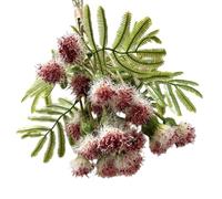 Saterkali White Artificial Dandelion Pompon Stems 4Pcs Lifelike Faux Silk Flower Ball for Fall Wedding Centerpieces Vase Filler DIY Floral Arrangement Wine Red