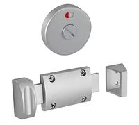 Satin Anodised Aluminium Cubicle Door Lock with Indicator Release and Open in Keep for Toilet Cubicles