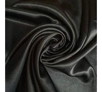 Satin Back Crepe Fabric Polyester Dress Decoration Drape Material 58" (Black, 1 Meter)