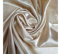 Satin Back Crepe Fabric Polyester Dress Decoration Drape Material 58" by Meter B (Gold)