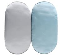 Satin Bassinet Sheet Set 2 Pack Ultra Soft Silk Fit for Rectangle, Hourglass, Oval Bassinet Mattress Protect for Baby Hair and Skin Cradle or Bassinet Sheets, Lt Grey & Lt Blue