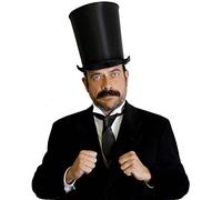 Satin Bell Top Hat - 58cm Size - Deluxe Satin Top Hat, Victorian Old School Accessory - Gothic Outfit, Steampunk Headwear Fancy Dress