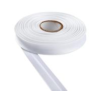 Satin Bias Binding Tape for Bunting Craft Art Piping Hemming Binding Seams Finishing Raw Edges DIY Garment and Trimming Sewing Quilting Apparel Decoration (White,25m)