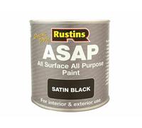 Satin Black All Surface All Purpose ASAP Paint Rustins Quick Dry 500ml UK Made