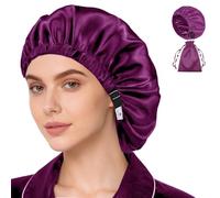 Satin Bonnet 2Pcs Silk Bonnet Hair Bonnets For Sleeping Silky Soft Sleep Cap Womens Night Curly Natural Hair Caps