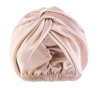 Satin Bonnet Night Sleep Cap, Shower Cap, Mulberry Silk, Women's Night Cap, Adjustable Double Layers Bonnet, Hair Care Head Cap (Khaki)