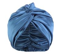 Satin Bonnet Night Sleep Cap, Shower Cap, Mulberry Silk, Women's Night Cap, Adjustable Double Layers Bonnet, Hair Care Head Cap (Peacock Blue)