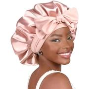 Satin Bonnet Silk Bonnet for Sleeping Double Layer Satin Lined Hair Bonnet with Tie Band Bonnets for Women Natural Curly Hair
