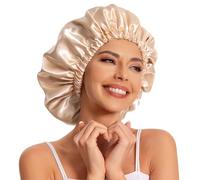 Satin Bonnet Silk Bonnet Hair Bonnet for Sleeping-Slouchy Beanie Hat Satin Sleep Cap for Women's Natural & Curly Hair(Champagne)