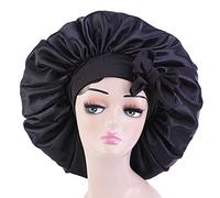 Satin Bonnet Silk Bonnet with Elastic Tie Band Adjustable Straps Hair Bonnet Jumbo Size for Sleeping Satin Bonnet Stretchy