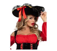 Satin Bow Pirate Hat for Women Leg Avenue Noir TU