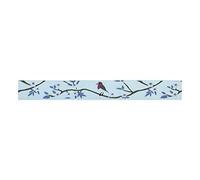 Satin Bowtique Ribbon 5m x 15mm: Robin Floral: Pale Blue