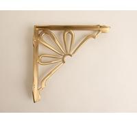 Satin Brass Flower Shelf Brackets | Heavy Duty Brackets for Kitchen Bookshelf | Brass Shelving Heavy Solid Cast Brass Shelf Bracket (Large)