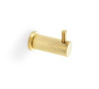 Satin Brass Knurled Coat Hook Gold Industrial Textured Hanging Peg