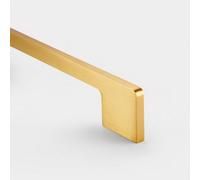 Satin Brass Slimline Square Cabinet Pull Handle - Solid Brass - Hole Centre 320mm - Se Home