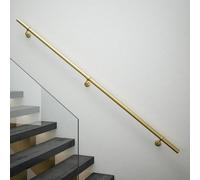 Rothley Satin Brass Stair Hand Rail Kit 2.4M - Internal Staircase Steel Banniser