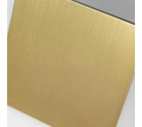 Satin Brass Straight Knurled Switches and Sockets | Screwless Front Plate (3X3 Blank Plate)