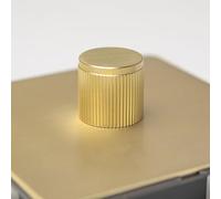 Satin Brass Straight Knurled Switches and Sockets | Screwless Front Plate (Single Dimmer)