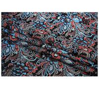 Satin Brocade Silk, 114X100cm Wide Sold by The Meter for Clothing Handmade Bags Cushion Cheongsam(Black)