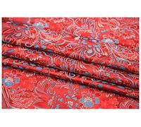 Satin Brocade Silk, 114X100cm Wide Sold by The Meter for Clothing Handmade Bags Cushion Cheongsam(Red)