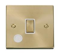 Satin / Brushed Brass 1 Gang 20A Ingot Dp Switch With Flex - White Trim - Se Home