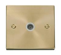 Satin / Brushed Brass 1 Gang Single Coaxial TV Socket SE Home Gold One Size