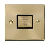 Satin / Brushed Brass 10A 1 Gang Ingot 3 Pole Fan Isolation Switch SE Home Gold One Size