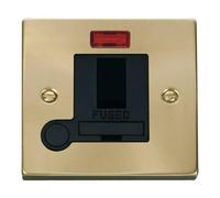 Satin / Brushed Brass 13A Fused Connection Unit Switched With Neon With Flex SE Home Gold One Size