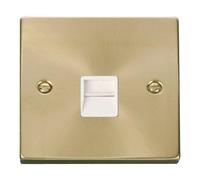 Satin / Brushed Brass Master Telephone Single Socket SE Home Gold One Size