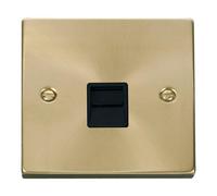Satin / Brushed Brass Master Telephone Single Socket SE Home Gold One Size