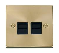 Satin / Brushed Brass Master Telephone Twin Socket SE Home Gold One Size