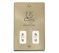 Satin / Brushed Brass Shaver Socket 115v/230v SE Home Gold One Size