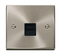 Satin / Brushed Chrome Master Telephone Single Socket SE Home Metallic Silver One Size