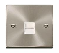 Satin / Brushed Chrome Master Telephone Single Socket SE Home Metallic Silver One Size