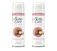 Satin Care Shea Butter Silk Shave Gel - Twin Pack (2 × 200 ml) - For Dry Skin, Enriched with Shea Butter