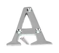 Satin Chrome Door Letter A, 75mm 3 Inch Screw-On Front Door Letter