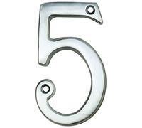 Satin Chrome Door Number 5-75mm Height - 4mm Depth - House Numeral Plaque | Front Door House Numbers - Decorative External Door Letters - Numeral & Letter Plaques