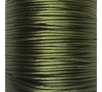 Satin Cord 1mm x 30m Rattail Knotting Thread Durable for Crafts Bracelet Jewellery Making (Khaki Green)